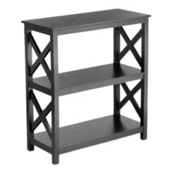 Chic Furniture Store 17 Providence Xavier Black 3-Tier Bookshelf, 29"