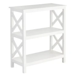 Chic Furniture Store 35 Providence Xavier White 3-Tier Bookshelf, 29"