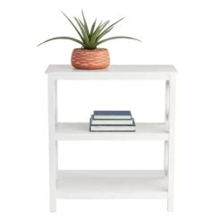 Providence Xavier White 3-Tier Bookshelf, 29" -Chic Furniture Store providence xavier white 3 tier bookshelf 29 5