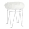 Rion Chrome Wire Vanity Stool/Padded White Faux Fur Seat 1 Rion Chrome Wire Vanity Stool/Padded White Faux Fur Seat -Chic Furniture Store rion chrome wire vanity stool padded white faux fur seat