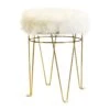 Rion White Faux Fur & Gold Vanity Stool -Chic Furniture Store rion white faux fur gold vanity stool