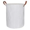Round Fabric Striped Laundry Hamper With Handles, Large -Chic Furniture Store round fabric striped laundry hamper with handles large