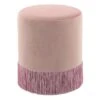 Round Ottoman With Fringe, Blush Velvet 1 Round Ottoman With Fringe, Blush Velvet -Chic Furniture Store round ottoman with fringe blush velvet