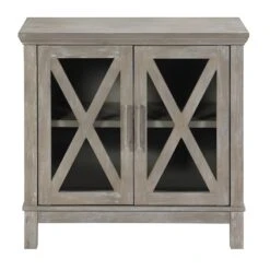 Rowan 2-Drawer Grey Cabinet