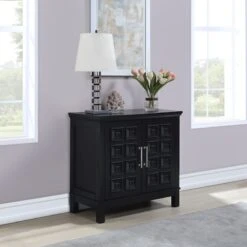 Sadie 2-Drawer Geometric Cabinet, Black 17 Sadie 2-Drawer Geometric Cabinet, Black -Chic Furniture Store sadie 2 drawer geometric cabinet black 7