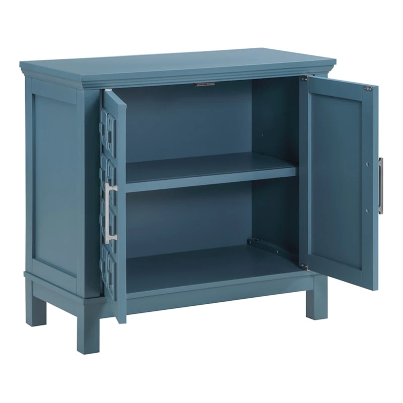 Sadie 2-Drawer Geometric Cabinet, Turquoise 5 Sadie 2-Drawer Geometric Cabinet, Turquoise - Image 3