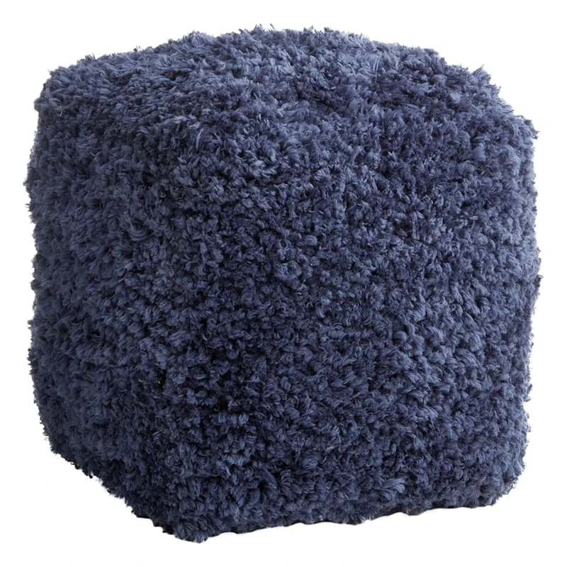 Sammy Shag Pouf, Navy 3 Sammy Shag Pouf, Navy