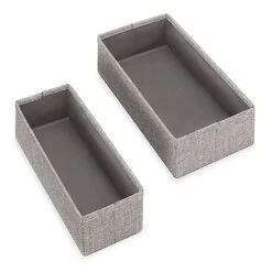 Set Of 4 Fabric Drawer Organizers, Black Herringbone 11 Set Of 4 Fabric Drawer Organizers, Black Herringbone -Chic Furniture Store set of 4 fabric drawer organizers black herringbone 2