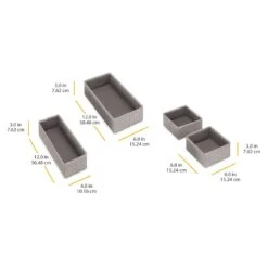 Set Of 4 Fabric Drawer Organizers, Black Herringbone 15 Set Of 4 Fabric Drawer Organizers, Black Herringbone -Chic Furniture Store set of 4 fabric drawer organizers black herringbone 6