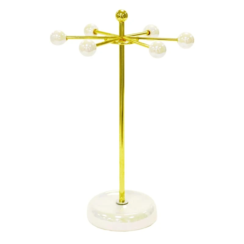 Sfera French Gold Metal Jewelry Stand 3 Sfera French Gold Metal Jewelry Stand
