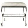 Silver & Ivory Vanity Bench