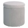 Stuart Round Storage Ottoman, Grey -Chic Furniture Store stuart round storage ottoman grey