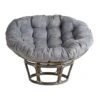 Suede Papasan Porcelain Cushion, Charcoal -Chic Furniture Store suede papasan porcelain cushion charcoal