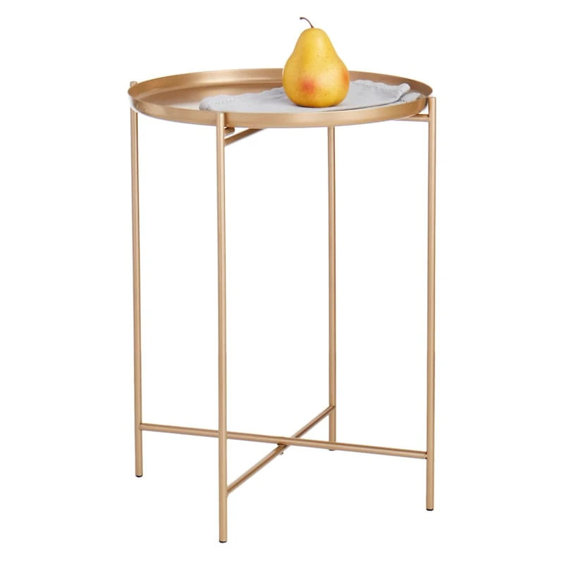 Tate Tray Side Table, Gold 5 Tate Tray Side Table, Gold - Image 3