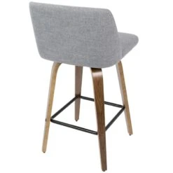 Toriano Walnut & Grey Counter Stool, 26" 13 Toriano Walnut & Grey Counter Stool, 26" -Chic Furniture Store toriano walnut grey counter stool 26 3