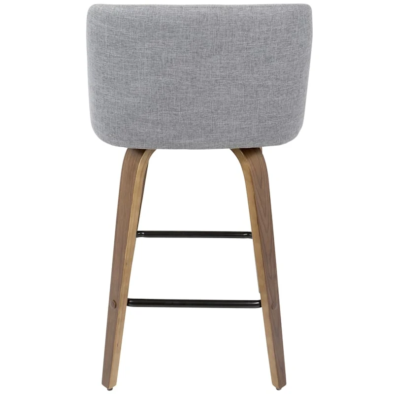 Toriano Walnut & Grey Counter Stool, 26" 7 Toriano Walnut & Grey Counter Stool, 26" - Image 5