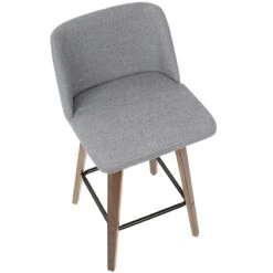 Toriano Walnut & Grey Counter Stool, 26" 16 Toriano Walnut & Grey Counter Stool, 26" -Chic Furniture Store toriano walnut grey counter stool 26 6