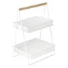 Ty Pennington 2-Tier Cozy Caddy, White Metal -Chic Furniture Store ty pennington 2 tier cozy caddy white metal
