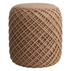 Ty Pennington Reid Twisted Ottoman, Wool Brown