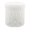 White Faux Fur Round Ottoman 1 White Faux Fur Round Ottoman -Chic Furniture Store white faux fur round ottoman