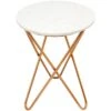 White Marble-Top Side Table With Gold Metal Hairpin Legs -Chic Furniture Store white marble top side table with gold metal hairpin legs
