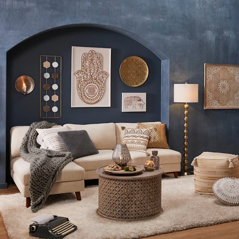 Wood Cutout Drum Coffee Table 4 Wood Cutout Drum Coffee Table - Image 2