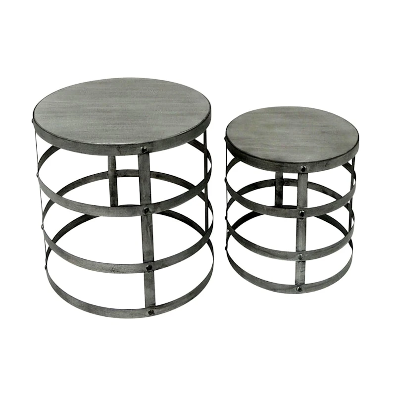 Wood Top Plant Stand With Metal Base, Small 3 Wood Top Plant Stand With Metal Base, Small