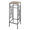 Wood Top Plant Stand With Metal Frame, Medium -Chic Furniture Store wood top plant stand with metal frame medium
