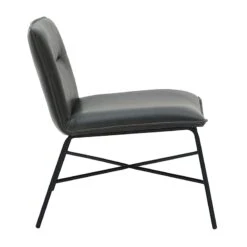 Zoey Faux Leather Accent Chair, Black -Chic Furniture Store zoey faux leather accent chair black 2